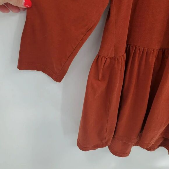 LOGO By Lori Goldstein Womens Fall Rust Embroidered Cotton Knit Tunic Top Sz M - Picture 3 of 10